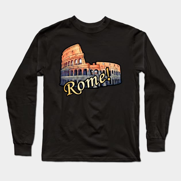 Rome Roman Colosseum Vintage Travel Romans Long Sleeve T-Shirt by TravelTime